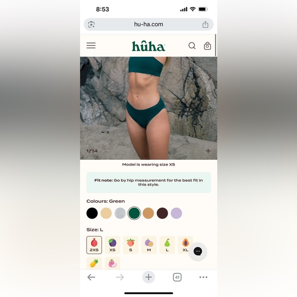 NEW! HUHA limited edition colour fuchsia pink bikini mineral underwear small - Picture 8 of 8